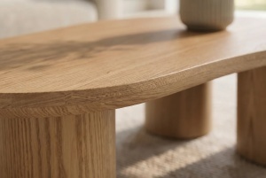 MASUTA DE CAFEA ORGANIC 130CM, REALIZATA DIN MDF, CULOARE STEJAR, INVICTA INTERIOR - Img 5