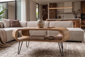 MASUTA DE CAFEA ORGANIC LIVING 100CM, REALIZATA DIN LEMN DE MANGO, CULOARE NATUR, INVICTA INTERIOR - Img 10