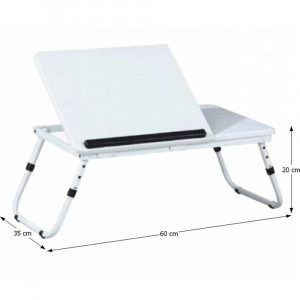 Măsuţa pentru notebook/suport pentru tablete, alb, EVALD, 0000072272 - Img 2
