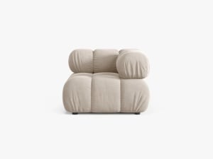 MODUL CANAPEA BELLIS, BEJ INCHIS, CU TAPITERIE DIN CATIFEA LUVEL, MICADONI
