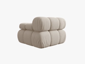 MODUL CANAPEA BELLIS, PE DREAPTA, BEJ DESCHIS, CU TAPITERIE DIN TEXTIL 3D SONIC, MICADONI - Img 4