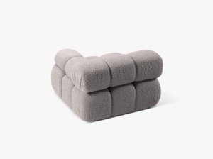 MODUL CANAPEA BELLIS, PE DREAPTA, GRI DESCHIS, CU TAPITERIE DIN TEXTIL BOUCLE BALOO, MICADONI - Img 3