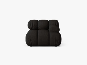MODUL CANAPEA BELLIS, PE DREAPTA, NEGRU, CU TAPITERIE DIN TEXTIL STRUCTURAT LIBERTY, MICADONI