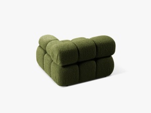 MODUL CANAPEA BELLIS, PE DREAPTA, VERDE, CU TAPITERIE DIN TEXTIL BOUCLE ROLF, MICADONI - Img 3