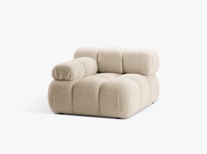 MODUL CANAPEA BELLIS, PE STANGA, BEJ DESCHIS, CU TAPITERIE DIN TEXTIL BOUCLE ROLF, MICADONI - Img 2