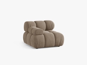 MODUL CANAPEA BELLIS, PE STANGA, CAPPUCCINO, CU TAPITERIE DIN CATIFEA BLUVEL, MICADONI - Img 2