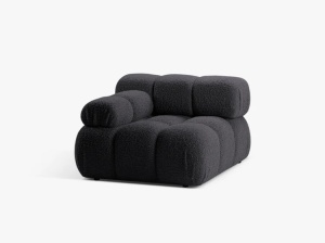 MODUL CANAPEA BELLIS, PE STANGA, GRI GRAFIT, CU TAPITERIE DIN TEXTIL BOUCLE ROLF, MICADONI - Img 2