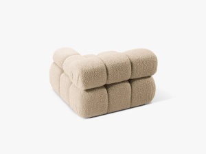 MODUL CANAPEA BELLIS, PE STANGA, NISIPIU, CU TAPITERIE DIN TEXTIL BOUCLE ROLF, MICADONI - Img 3