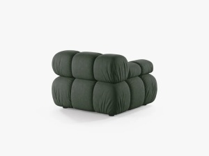 MODUL CANAPEA BELLIS, PE STANGA, VERDE INCHIS, CU TAPITERIE DIN TEXTIL STRUCTURAT LIBERTY, MICADONI - Img 3
