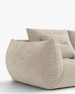 MODUL CANAPEA BLOOM, PE DREAPTA, BEJ DESCHIS, 116X97 CM, CU TAPITERIE DIN TEXTIL STRUCTURAT WIND, MICADONI - Img 5