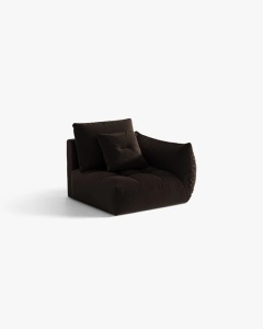 MODUL CANAPEA BLOOM, PE DREAPTA, MARO INCHIS, CU TAPITERIE DIN TEXTIL CATIFEA BLUVEL, MICADONI - Img 2