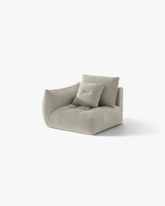 MODUL CANAPEA BLOOM, PE STANGA, GRI DESCHIS, 116X97 CM, CU TAPITERIE DIN TEXTIL STRUCTURAT WIND, MICADONI - Img 2
