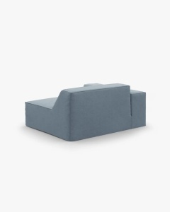 MODUL CANAPEA/COLTAR JODIE, 122X99 CM, ALBASTRU PAL, TAPITAT CU TAPITERIE DIN TEXTIL STRUCTURAT LINS, MICADONI - Img 3