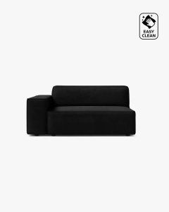MODUL CANAPEA/COLTAR JODIE, 122X99 CM, NEGRU, PE STANGA, TAPITAT CU TAPITERIE DIN TEXTIL CATIFEA VENUS, MICADONI
