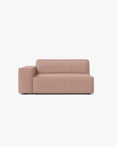 MODUL CANAPEA/COLTAR JODIE, 122X99 CM, ROZ PUDRAT, PE STANGA, TAPITAT CU TAPITERIE DIN TEXTIL STRUCTURAT LIBERTY, MICADONI