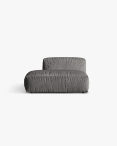 MODUL CANAPEA/COLTAR MARTINA, 133X106 CM, PE STANGA, GRI, TAPITAT CU TAPITERIE DIN TEXTIL CATIFEA VOGUE, MICADONI