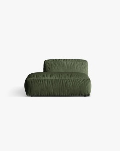 MODUL CANAPEA/COLTAR MARTINA, 133X106 CM, PE STANGA, VERDE, TAPITAT CU TAPITERIE DIN TEXTIL CATIFEA VOGUE, MICADONI