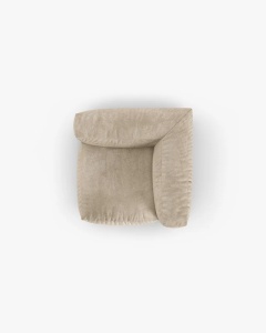 MODUL CANAPEA/COLTAR MARTINA, 90X120 CM, BEJ DESCHIS, TAPITAT CU TAPITERIE DIN TEXTIL CATIFEA VOGUE, MICADONI - Img 4