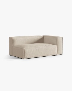 MODUL CANAPEA/COLTAR NURIA BEJ, PE DREAPTA, 185X110 CM, TAPITAT CU TAPITERIE DIN TEXTIL STRUCTURAT LIBERTY, MICADONI - Img 2