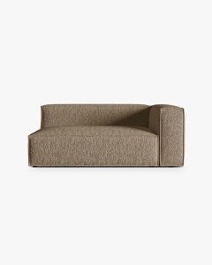 MODUL CANAPEA/COLTAR NURIA CAPPUCCINO, PE DREAPTA, 185X110 CM, TAPITAT CU TAPITERIE DIN TEXTIL BOUCLE MONET, MICADONI