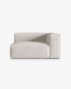 MODUL CANAPEA/COLTAR NURIA MELANJ GRI BEJ, PE DREAPTA, 145X110 CM, TAPITAT CU TAPITERIE DIN TEXTIL BOUCLE MONET, MICADONI