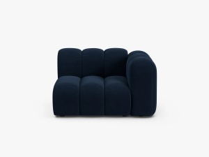 MODUL CANAPEA LUPIN, 114 CM, PE DREAPTA, ALBASTRU ROYAL, CU TAPITERIE DIN TEXTIL CATIFEA SALVADOR, MICADONI