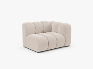 MODUL CANAPEA LUPIN, 114 CM, PE DREAPTA, BEJ DESCHIS, CU TAPITERIE DIN TEXTIL CATIFEA VENUS, MICADONI - Img 2