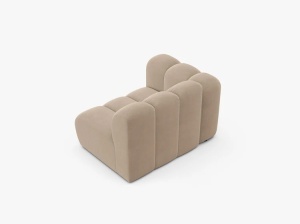 MODUL CANAPEA LUPIN, 114 CM, PE DREAPTA, BEJ INCHIS, CU TAPITERIE DIN TEXTIL CATIFEA VENUS, MICADONI - Img 3