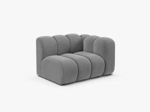MODUL CANAPEA LUPIN, 114 CM, PE DREAPTA, GRI DESCHIS, CU TAPITERIE DIN TEXTIL CATIFEA VENUS, MICADONI - Img 2
