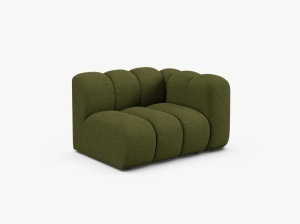 MODUL CANAPEA LUPIN, 114 CM, PE DREAPTA, MASLINIU INCHIS, CU TAPITERIE DIN TEXTIL BOUCLE BALOO, MICADONI - Img 2