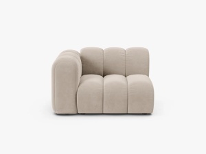 MODUL CANAPEA LUPIN, 114 CM, PE STANGA, BEJ, CU TAPITERIE DIN TEXTIL CATIFEA SALVADOR, MICADONI