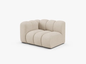 MODUL CANAPEA LUPIN, 114 CM, PE STANGA, BEJ, CU TAPITERIE DIN TEXTIL BOUCLE BALOO, MICADONI - Img 2