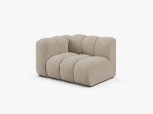 MODUL CANAPEA LUPIN, 114 CM, PE STANGA, BEJ INCHIS, CU TAPITERIE DIN TEXTIL CHENILLE EDEN, MICADONI - Img 2