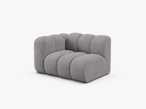 MODUL CANAPEA LUPIN, 114 CM, PE STANGA, GRI DESCHIS, CU TAPITERIE DIN TEXTIL CHENILLE EDEN, MICADONI - Img 2