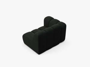 MODUL CANAPEA LUPIN, 114 CM, PE STANGA, NEGRU, CU TAPITERIE DIN TEXTIL BOUCLE BALOO, MICADONI - Img 3