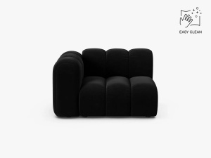 MODUL CANAPEA LUPIN, 114 CM, PE STANGA, NEGRU, CU TAPITERIE DIN TEXTIL CATIFEA VENUS, MICADONI