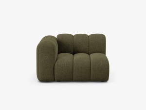MODUL CANAPEA LUPIN, 114 CM, PE STANGA, VERDE, CU TAPITERIE DIN TEXTIL CHENILLE EDEN, MICADONI