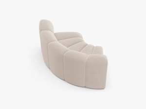 MODUL CANAPEA LUPIN, 185 CM, BEJ DESCHIS, CU TAPITERIE DIN TEXTIL CATIFEA VENUS, MICADONI - Img 3