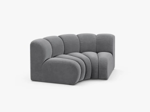 MODUL CANAPEA LUPIN, 185 CM, GRI, CU TAPITERIE DIN TEXTIL CATIFEA SALVADOR, MICADONI - Img 2