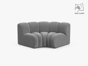 MODUL CANAPEA LUPIN, 185 CM, GRI DESCHIS, CU TAPITERIE DIN TEXTIL CATIFEA VENUS, MICADONI