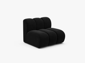 MODUL CANAPEA LUPIN, 90 CM, NEGRU, CU TAPITERIE DIN TEXTIL CATIFEA SALVADOR, MICADONI - Img 2