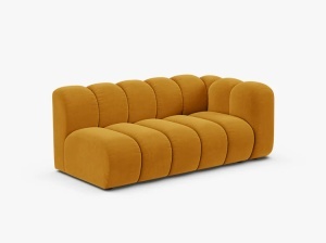 MODUL CANAPEA LUPIN, PE DREAPTA, 173 CM, GALBEN, CU TAPITERIE DIN TEXTIL CATIFEA SALVADOR, MICADONI - Img 2