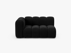 MODUL CANAPEA LUPIN, PE STANGA, 144 CM, NEGRU, CU TAPITERIE DIN TEXTIL CATIFEA SALVADOR, MICADONI