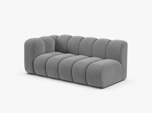 MODUL CANAPEA LUPIN, PE STANGA, 173 CM, GRI DESCHIS, CU TAPITERIE DIN TEXTIL CATIFEA VENUS, MICADONI - Img 2