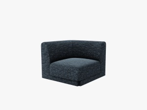 MODUL CANAPEA MILEY, ALBASTRU, CU TAPITERIE DIN TEXTIL CHENILLE HAGA, MICADONI - Img 2