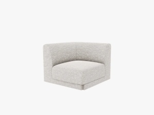 MODUL CANAPEA MILEY, ARGINTIU, CU TAPITERIE DIN TEXTIL CHENILLE EDEN, MICADONI - Img 2