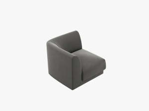 MODUL CANAPEA MILEY, GRI, CU TAPITERIE DIN CATIFEA BLUVEL, MICADONI - Img 3
