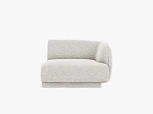 MODUL CANAPEA MILEY, PE DREAPTA, ARGNTIU, CU TAPITERIE DIN TEXTIL CHENILLE HAGA, MICADONI