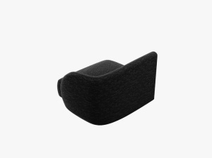 MODUL CANAPEA MILEY, PE DREAPTA, NEGRU, CU TAPITERIE DIN TEXTIL CHENILLE HAGA, MICADONI - Img 3