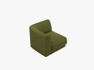MODUL CANAPEA MILEY, VERDE MASLINIU INCHIS, CU TAPITERIE DIN TEXTIL BOUCLE BALOO, MICADONI - Img 4
